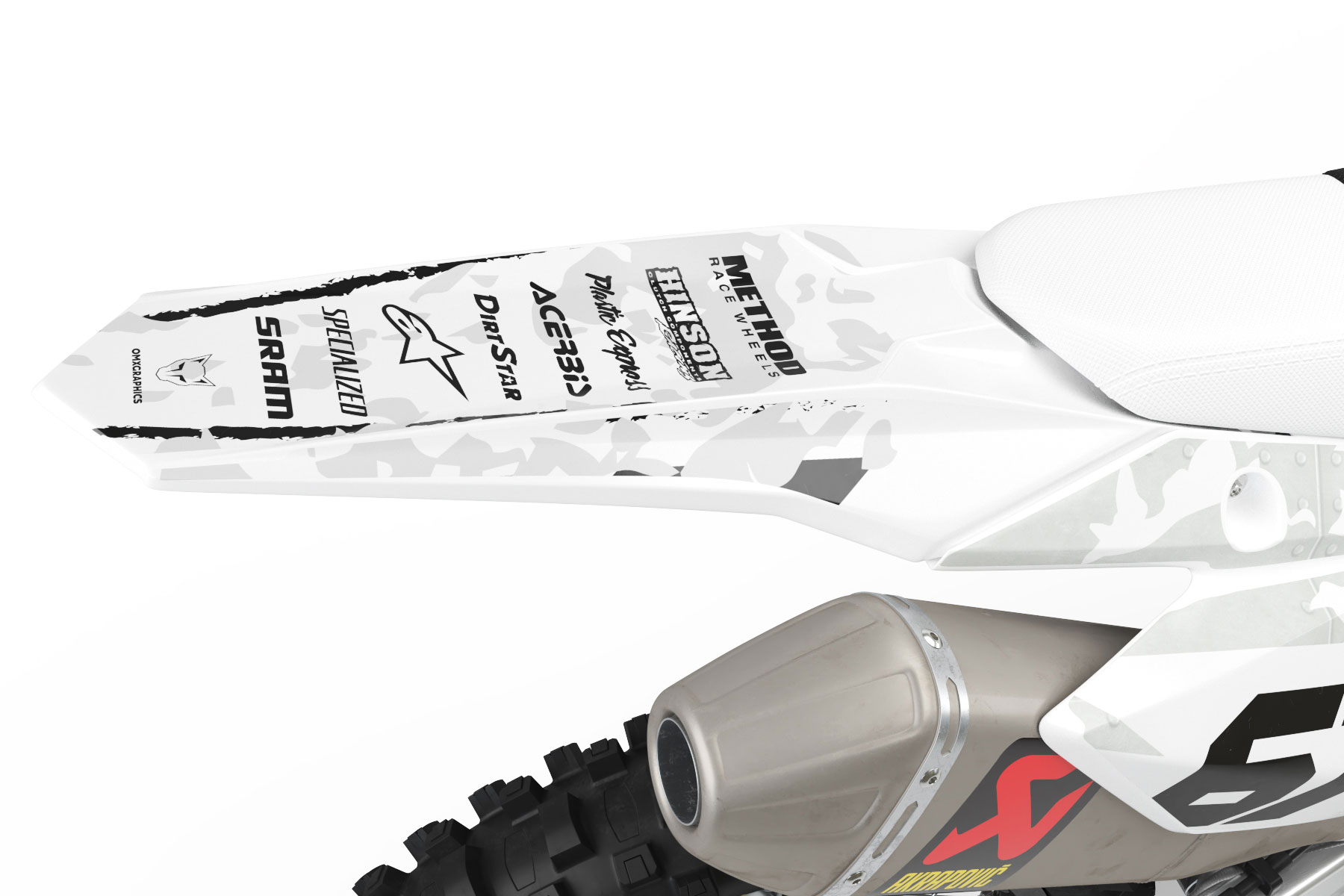 Airborne White Dirt Bike Graphics Kit for All Suzuki Bike Models Tail Airborne White Dirt Bike Graphics Kit for All Suzuki Bike Models Tail