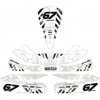 Airborne White Go Kart Graphics Kit Layout