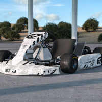 Airborne White Go Kart Graphics Kit Promo Picture