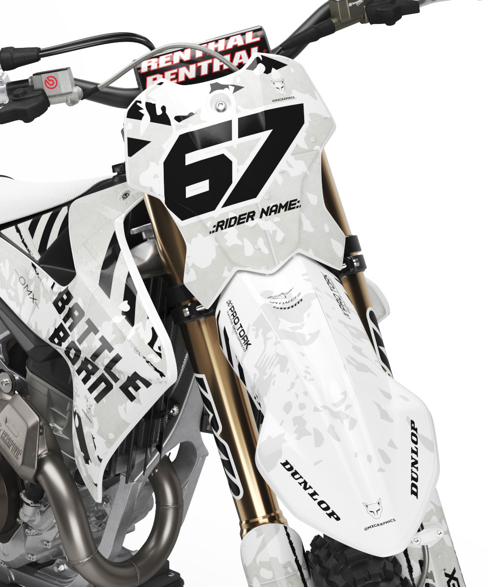 Dirt Bike Graphics Kit For Triumph Airborne White Front Dirt Bike Graphics Kit For Triumph Airborne White Front