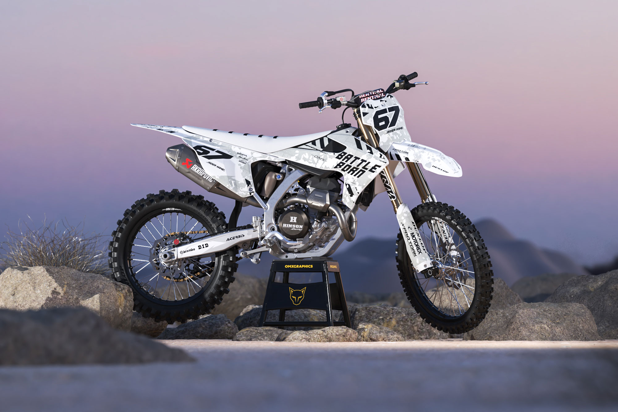 Dirt Bike Graphics Kit For Triumph Airborne White Promo Dirt Bike Graphics Kit For Triumph Airborne White Promo