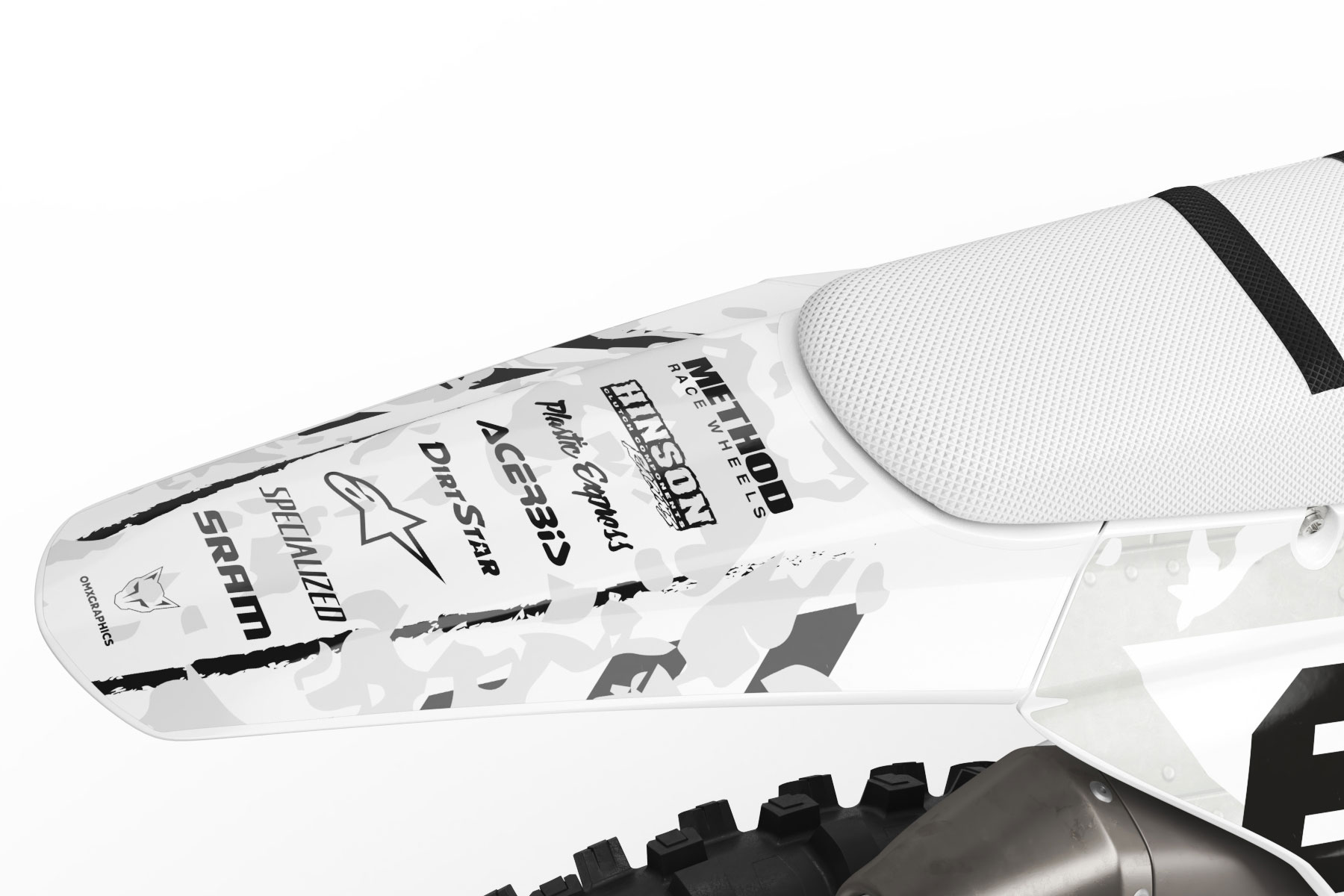 Dirt Bike Graphics Kit For Triumph Airborne White Tail Dirt Bike Graphics Kit For Triumph Airborne White Tail
