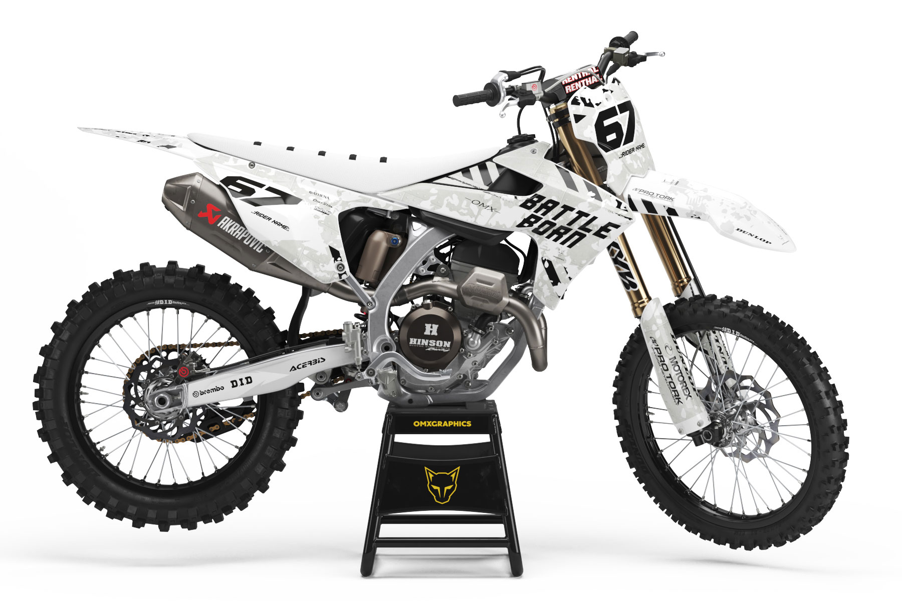 Dirt Bike Graphics Kit For Triumph Airborne White Dirt Bike Graphics Kit For Triumph Airborne White