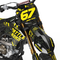 Yamaha Dirt Bike Graphics Kit Airborne Black Front