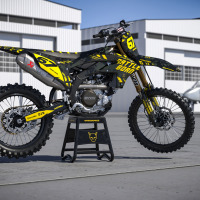 Yamaha Dirt Bike Graphics Kit Airborne Black Promo