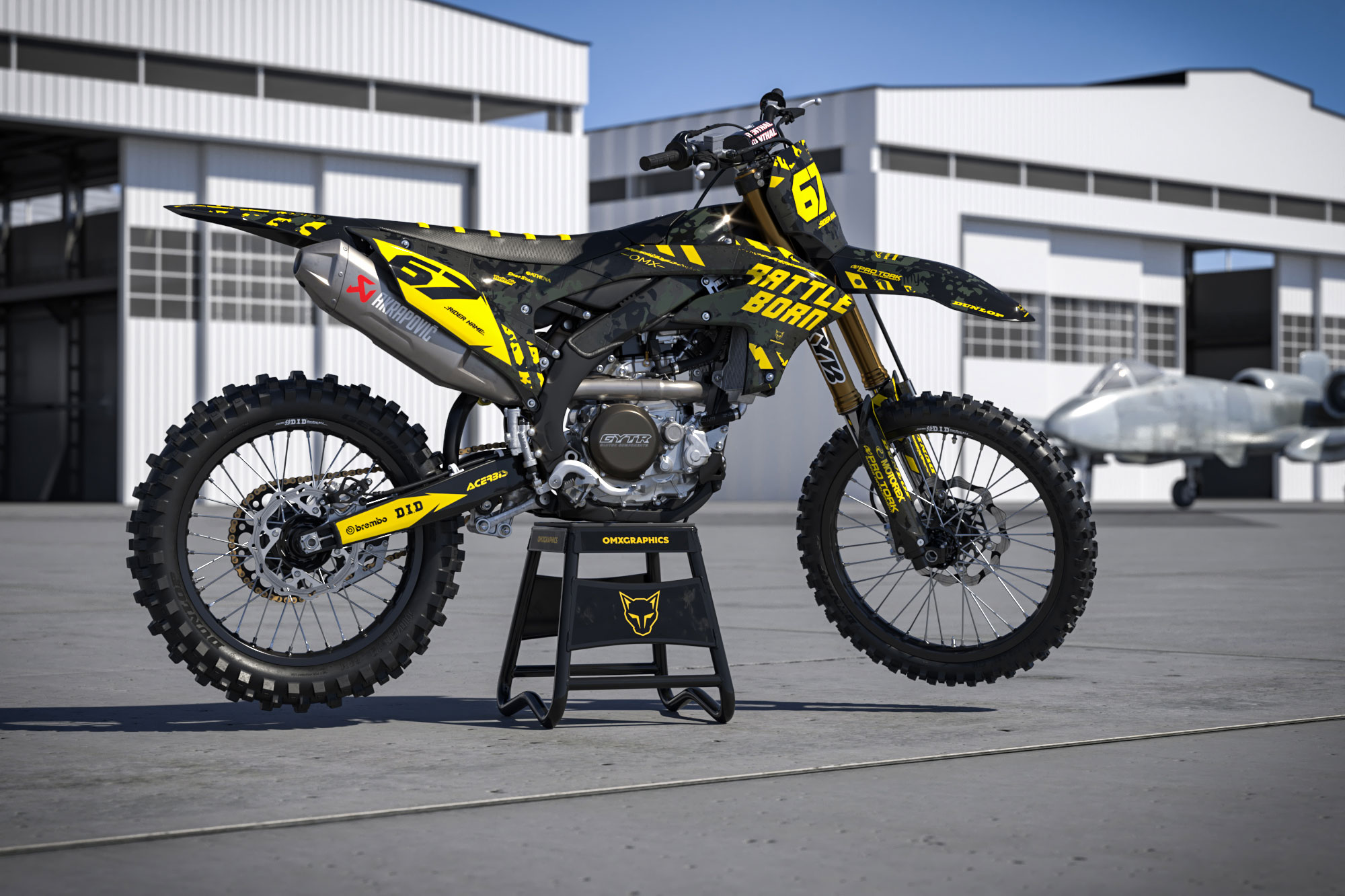 Yamaha Dirt Bike Graphics Kit Airborne Black Promo Yamaha Dirt Bike Graphics Kit Airborne Black Promo
