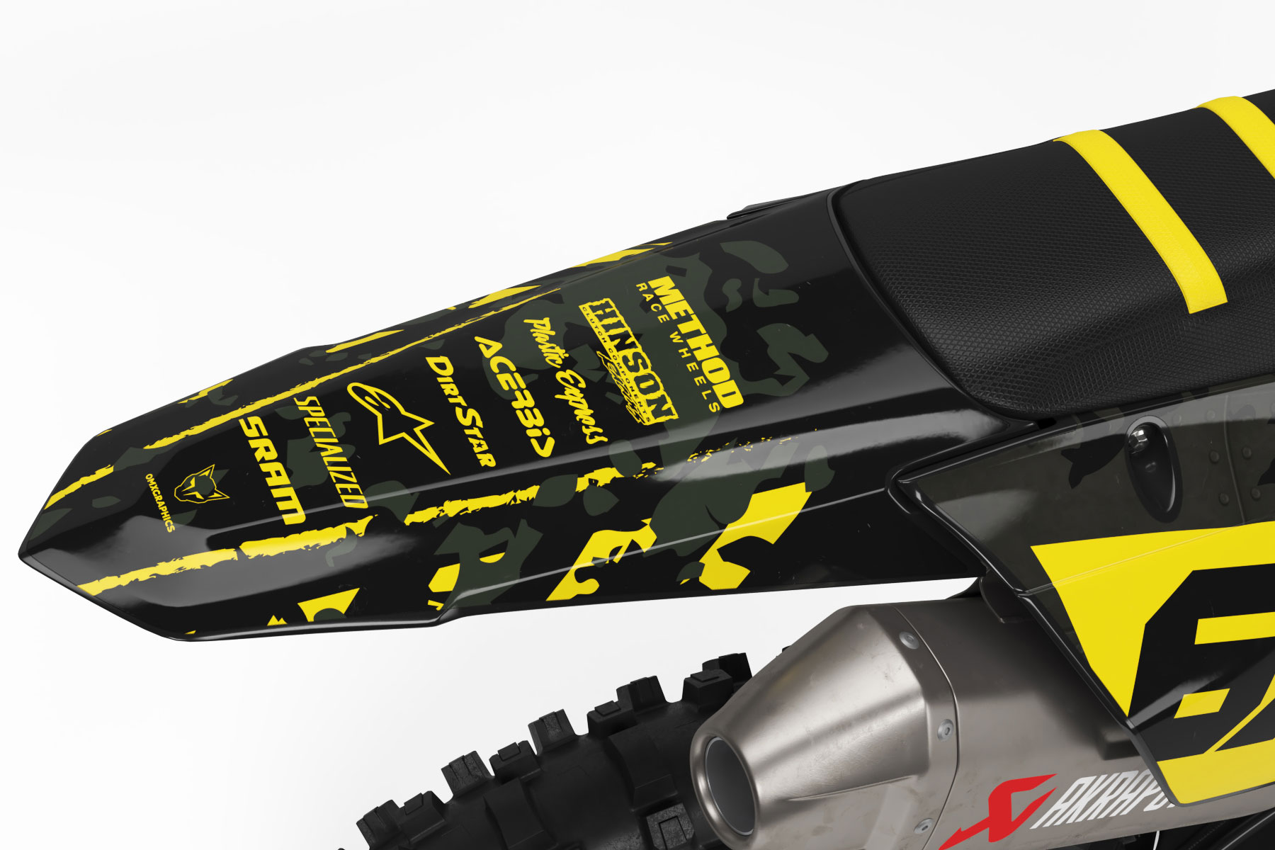 Yamaha Dirt Bike Graphics Kit Airborne Black Tail Yamaha Dirt Bike Graphics Kit Airborne Black Tail