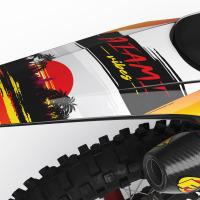 GasGas Dirt Bike Graphics Kit Miami 2 for all GasGas Bike Models Rear
