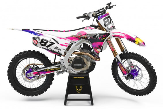 Honda Dirt Bike Graphics Kit Miami 1 for all Honda Bike Models