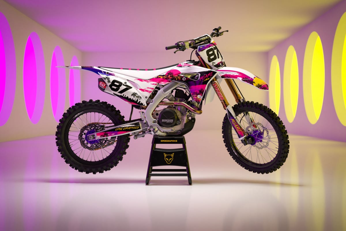 Honda Dirt Bike Graphics Kit Miami 1 for all Honda Bike Models Promo