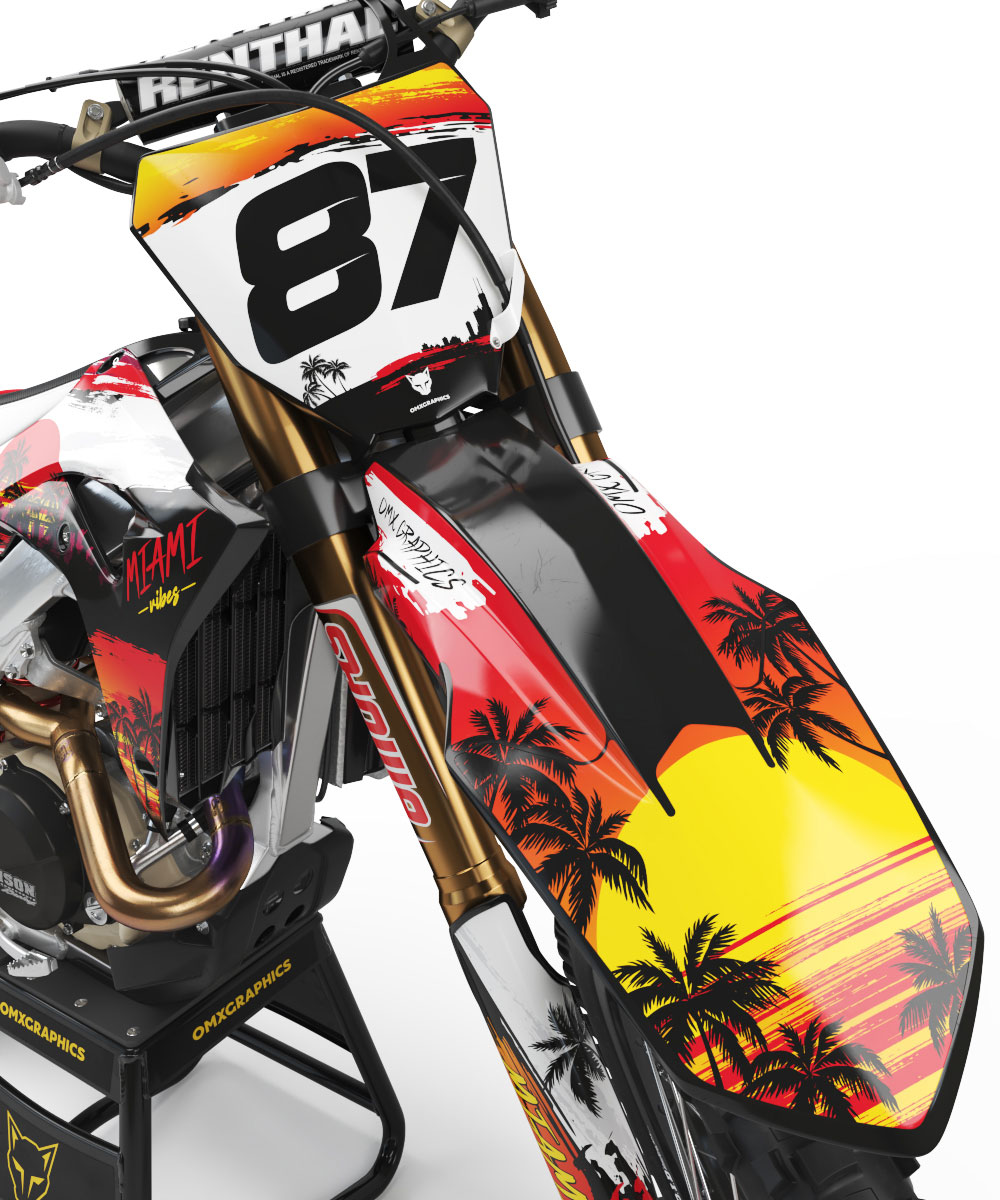 Dirt Bike Graphics for Honda Mx Bike Miami 2 Front Dirt Bike Graphics for Honda Mx Bike Miami 2 Front