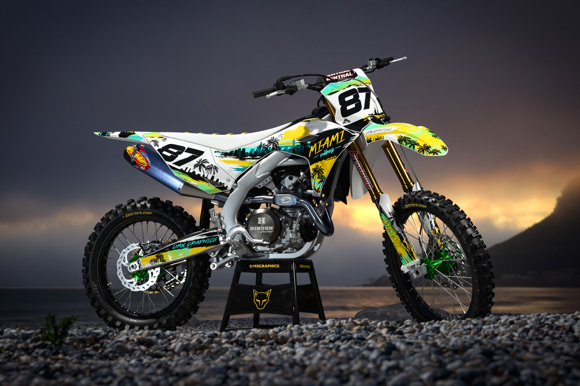 Dirt Bike Graphics for Kawasaki Mx Bike Miami 2 Promo Dirt Bike Graphics for Kawasaki Mx Bike Miami 2 Promo