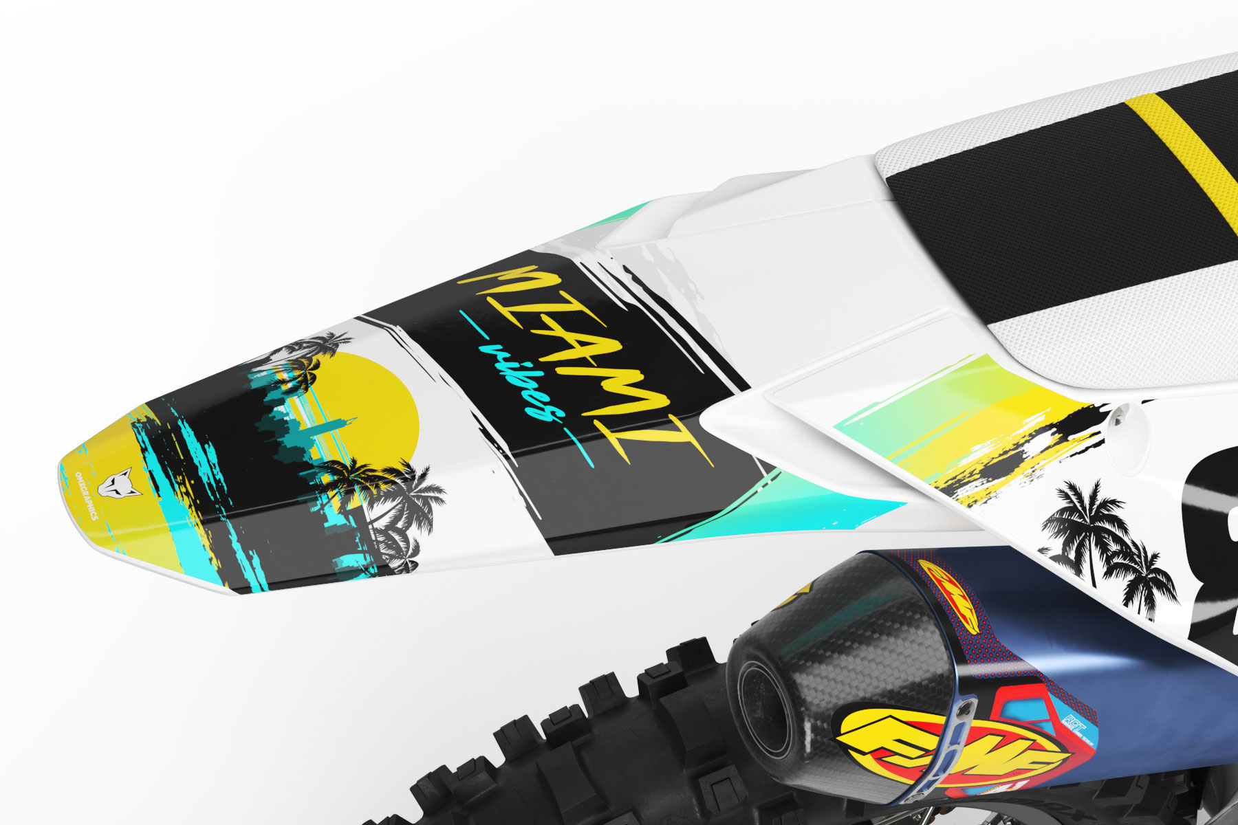 Dirt Bike Graphics for Kawasaki Mx Bike Miami 2 Tail Dirt Bike Graphics for Kawasaki Mx Bike Miami 2 Tail