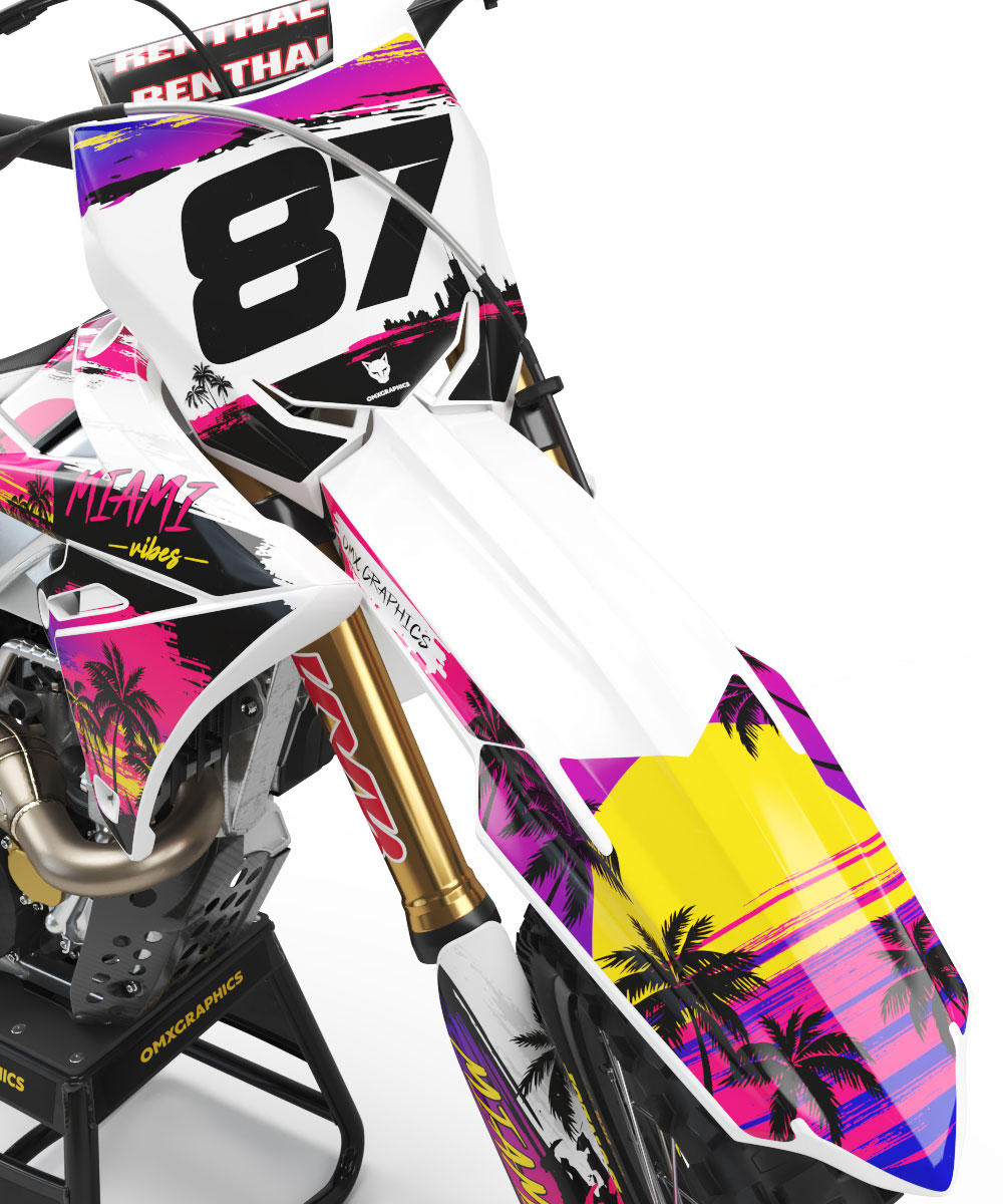 Dirt Bike Graphics for Suzuki Mx Bike Miami Front Dirt Bike Graphics for Suzuki Mx Bike Miami Front