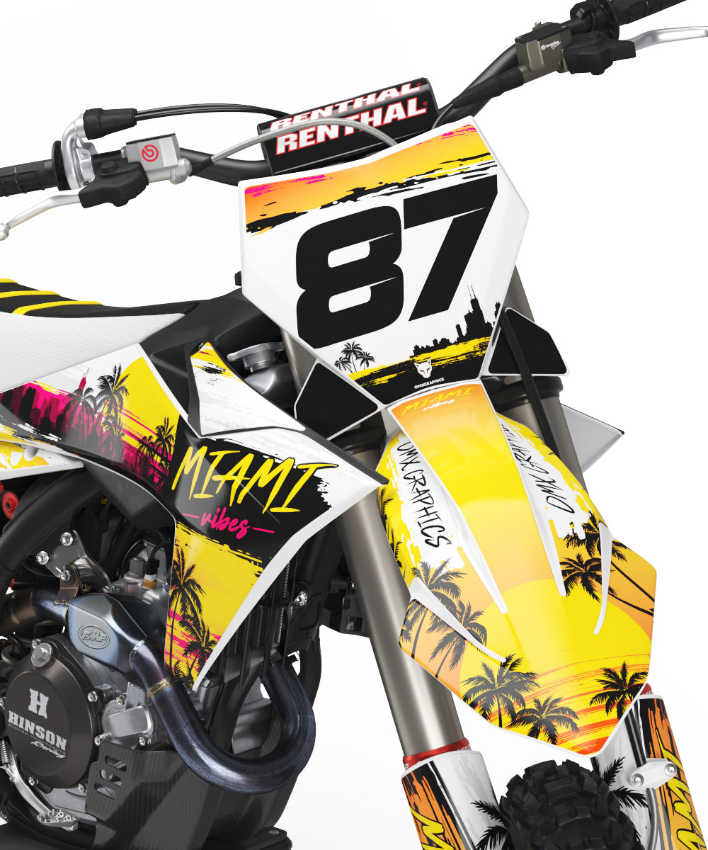 KTM Dirt Bike Graphics Kit Miami 2 for all KTM Bike Models Front KTM Dirt Bike Graphics Kit Miami 2 for all KTM Bike Models Front