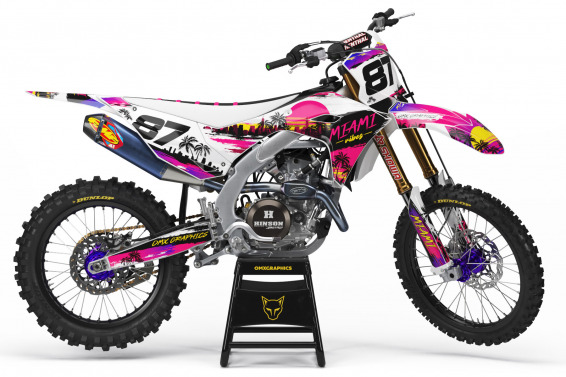 Kawasaki Graphics Kit Miami for All Kawasaki Dirt Bike Models