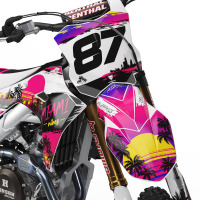 Kawasaki Graphics Kit Miami for All Kawasaki Dirt Bike Models Front
