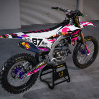 Kawasaki Graphics Kit Miami for All Kawasaki Dirt Bike Models Promo
