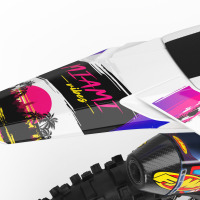 Kawasaki Graphics Kit Miami for All Kawasaki Dirt Bike Models Tail